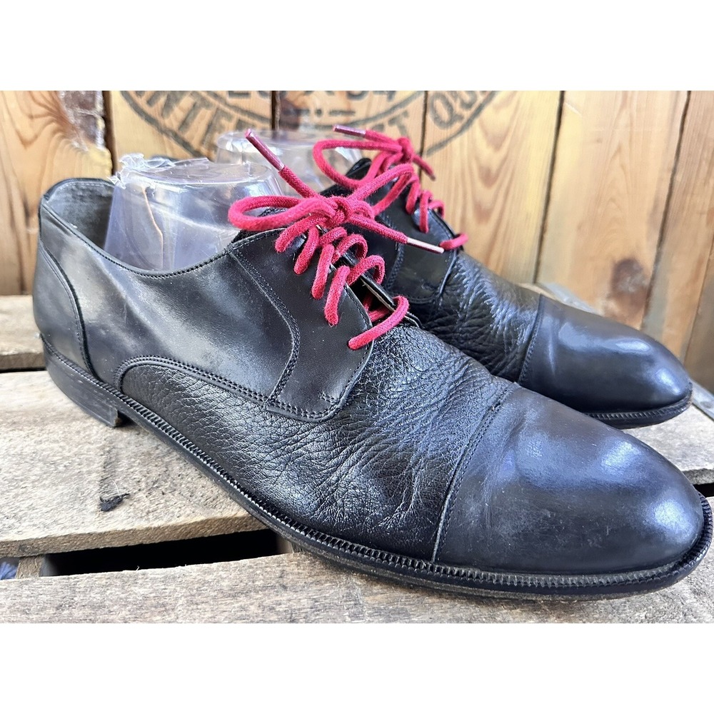 Brass Boot Black Dress Shoes Formal Made in Italy Men's 10.5 M